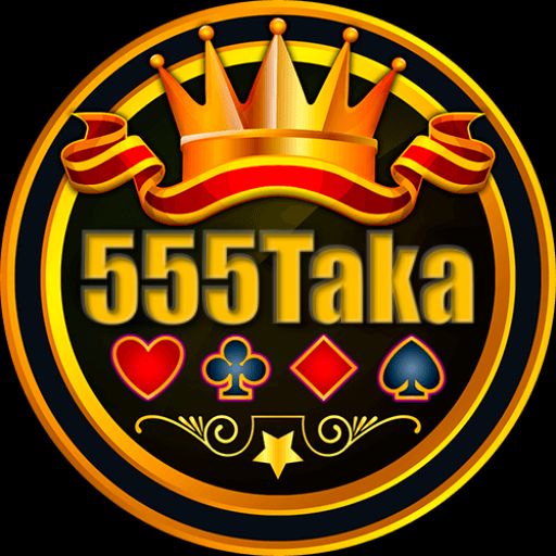 555Taka থিমযুক্ত কার্টুন চরিত্রসমূহ কয়েন, একটি মোবাইল ফোনে ক্যাসিনো অ্যাপ দেখাচ্ছে এবং উল্লাসপূর্ণ শীতলাপন